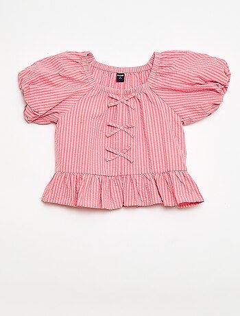 Conjunto top + pantalón con detalles de algodón