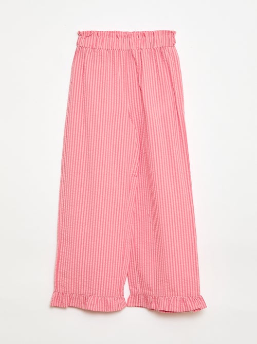 Conjunto top + pantalón con detalles de algodón - Kiabi Conjunto top + pantalón con detalles de algodón - Kiabi