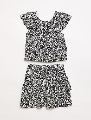 Conjunto top y falda canvas