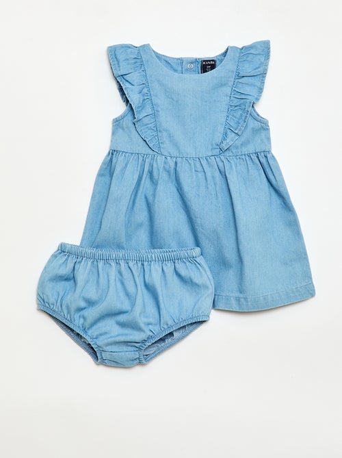Conjunto vestido + braguita de vaquero - 2 piezas - Kiabi