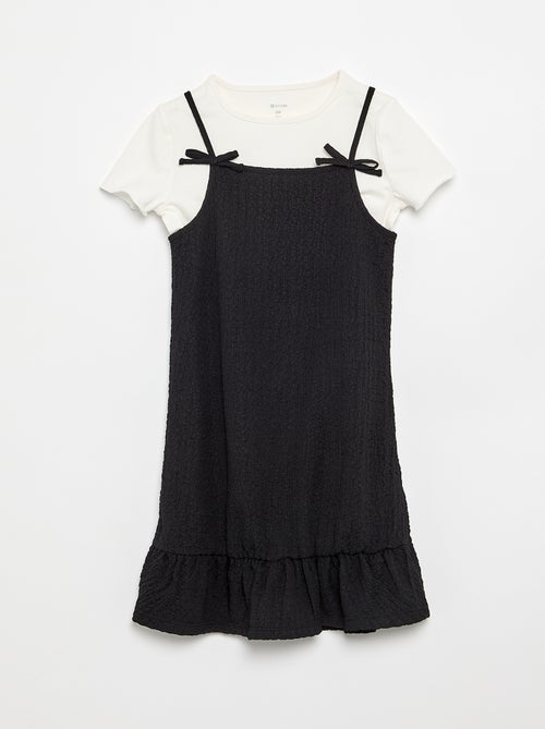 Conjunto vestido de tirantes finos + camiseta - 2 piezas - Kiabi