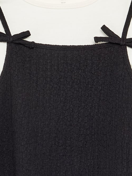Conjunto vestido de tirantes finos + camiseta - 2 piezas - Kiabi
