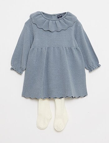Conjunto vestido + leotardos estampados