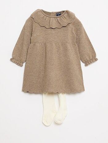 Conjunto vestido + leotardos estampados