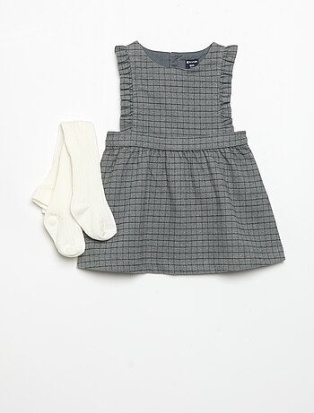 Conjunto vestido sin mangas + leotardos