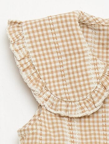 Conjunto vichy de 2 piezas: blusa + pantalón