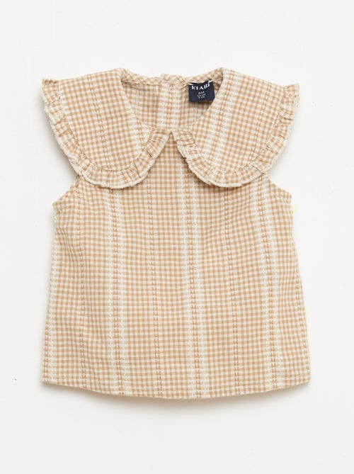 Conjunto vichy de 2 piezas: blusa + pantalón - Kiabi