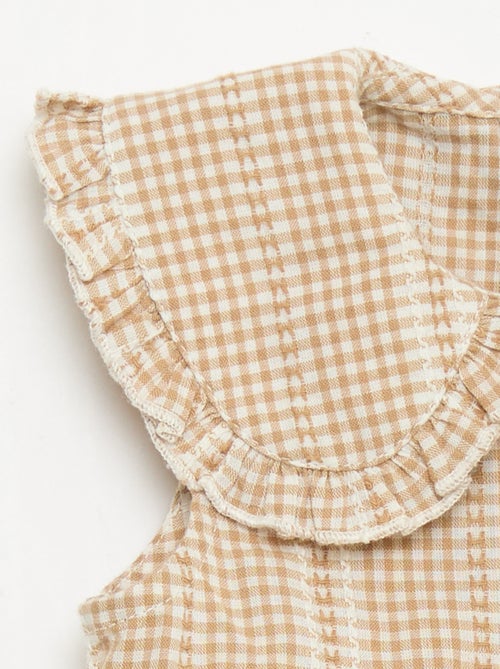 Conjunto vichy de 2 piezas: blusa + pantalón - Kiabi
