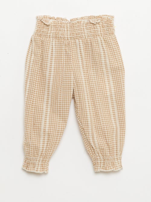 Conjunto vichy de 2 piezas: blusa + pantalón - Kiabi