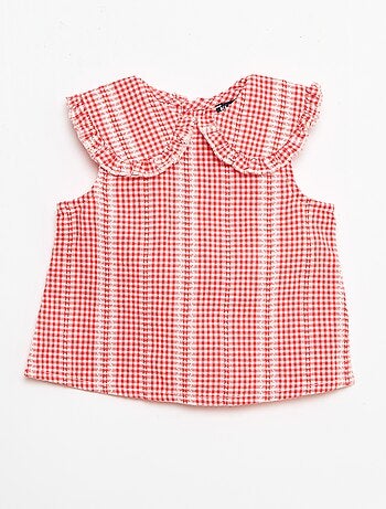 Conjunto vichy de 2 piezas: blusa + pantalón