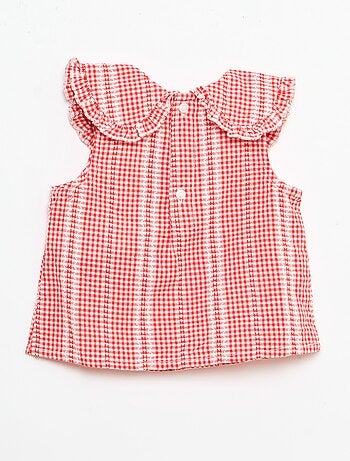 Conjunto vichy de 2 piezas: blusa + pantalón