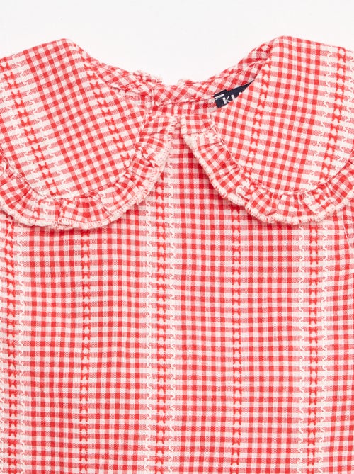 Conjunto vichy de 2 piezas: blusa + pantalón - Kiabi