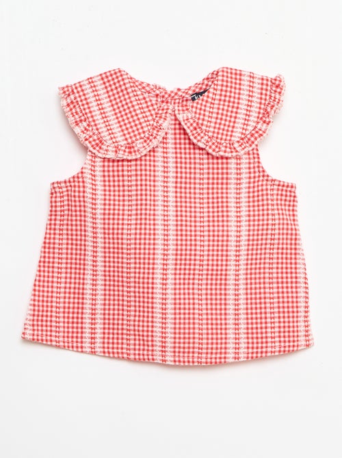 Conjunto vichy de 2 piezas: blusa + pantalón - Kiabi