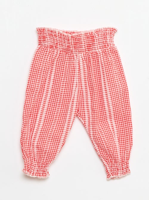Conjunto vichy de 2 piezas: blusa + pantalón - Kiabi