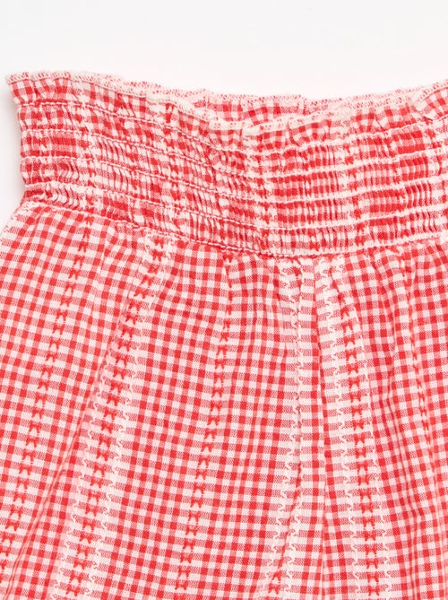 Conjunto vichy de 2 piezas: blusa + pantalón - Kiabi