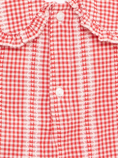 Conjunto vichy de 2 piezas: blusa + pantalón - Kiabi
