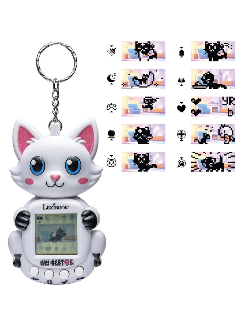 Consola My BestE® Gigapets® 2 Cats con pantalla LCD y enganche para llavero Blanco - Kiabi