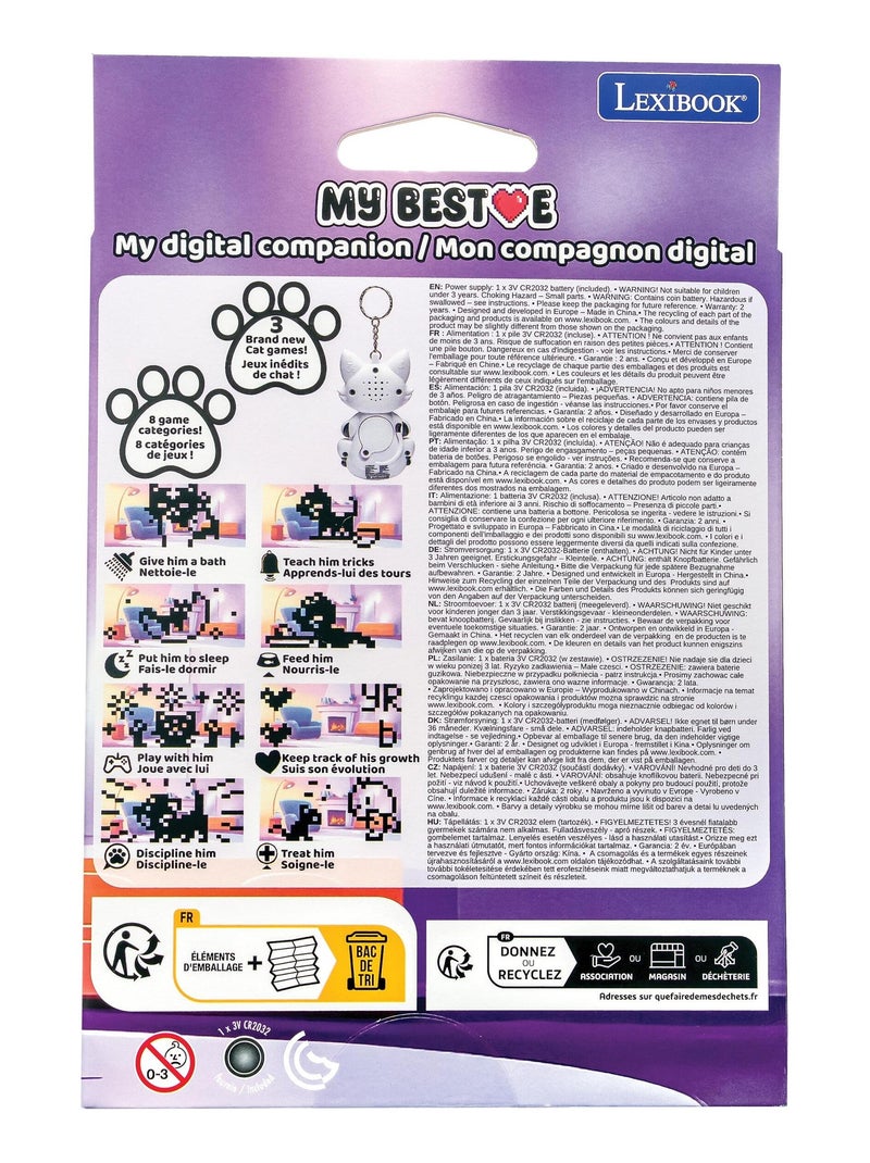 Consola My BestE® Gigapets® 2 Cats con pantalla LCD y enganche para llavero Blanco - Kiabi