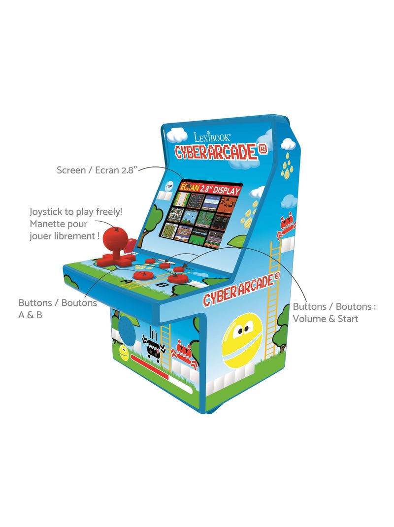 Consola puerto?til Cyber Arcade? con pantalla LCD en color de 2,8'' y 200 juegos en un dise?o retro Azul - Kiabi