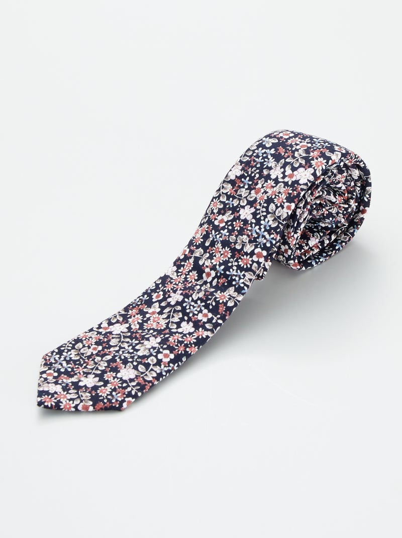 Corbata de flores negro - Kiabi