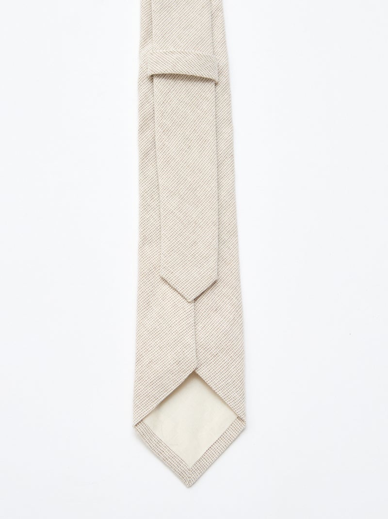 Corbata de lino mezclado Beige - Kiabi