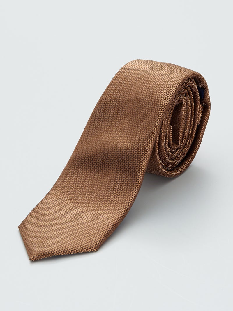 Corbata fina camello - Kiabi