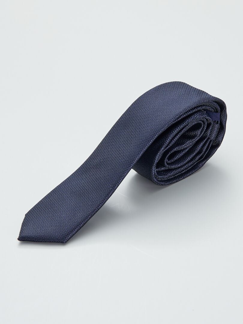 Corbata fina negra azul navy - Kiabi