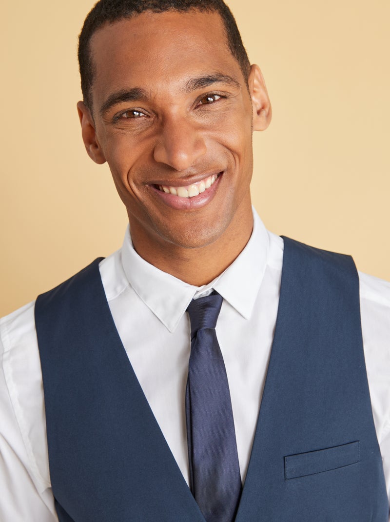 Corbata lisa texturizada Azul - Kiabi