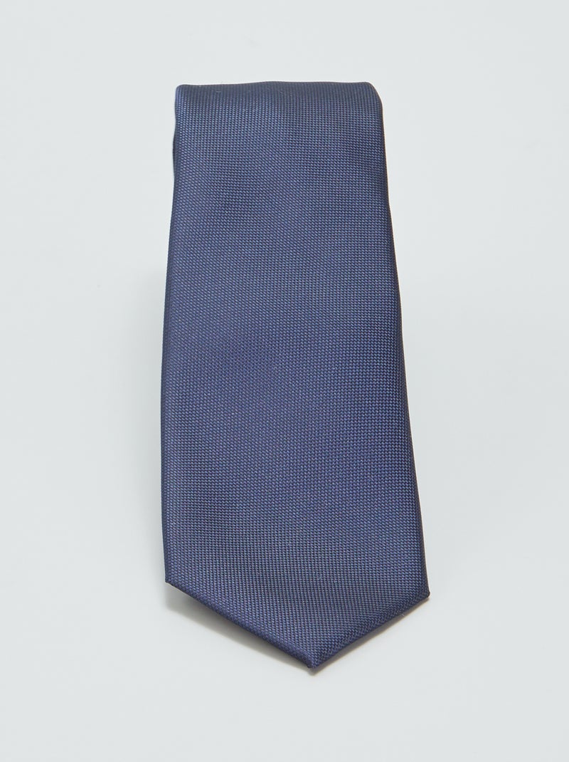 Corbata lisa texturizada Azul - Kiabi