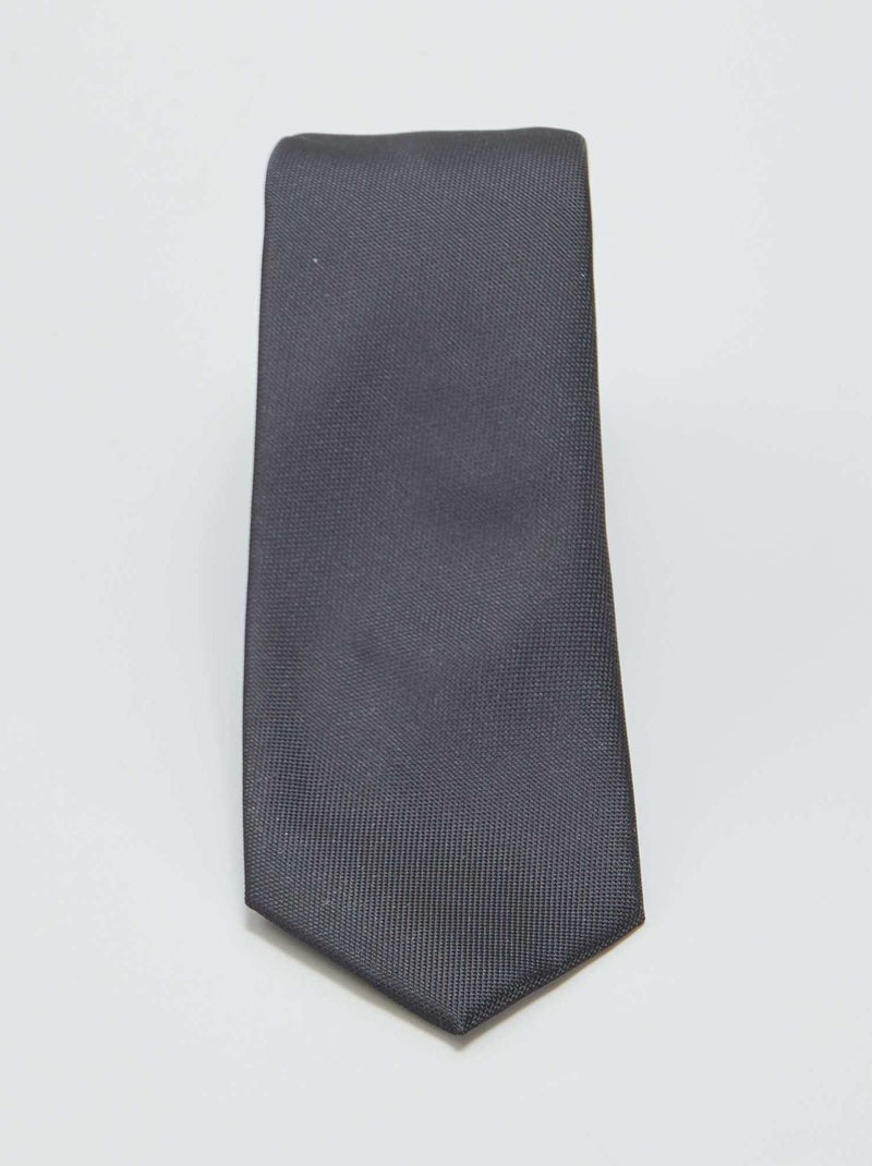 Corbata lisa texturizada Negro - Kiabi
