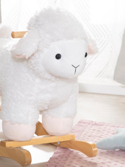 Cordero balancín en madera maciza y peluche para bebé desde 18 meses 'Roba' - Kiabi