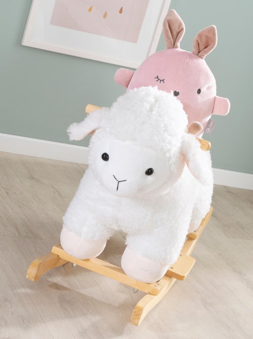 Cordero balancín en madera maciza y peluche para bebé desde 18 meses 'Roba' - Kiabi