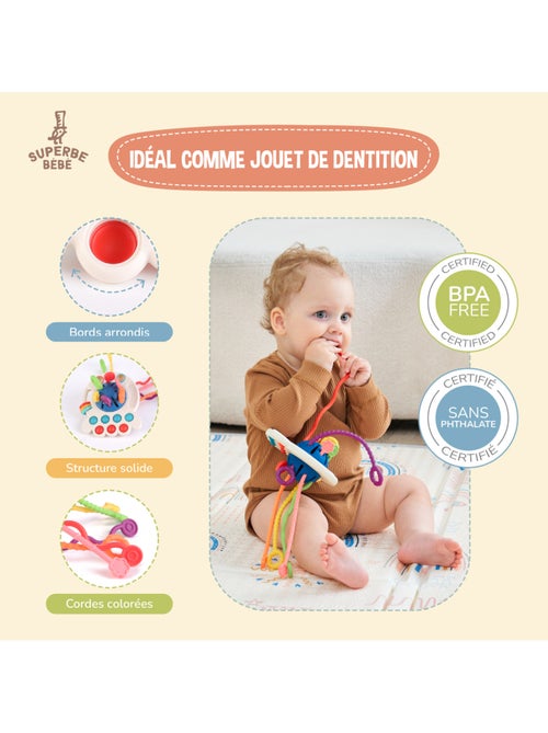 Cordones para tirar - Juguete de estimulación | SUPERBE BEBE - Kiabi Cordones para tirar - Juguete de estimulación | SUPERBE BEBE - Kiabi