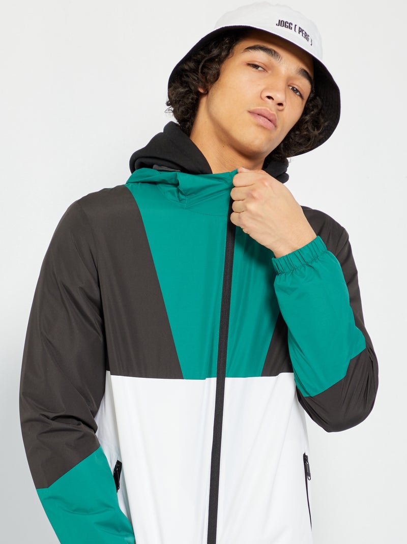 Cortavientos colorblock Negro - Kiabi