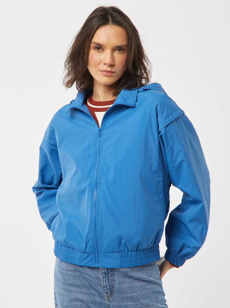 Cortavientos con capucha AZUL - Kiabi