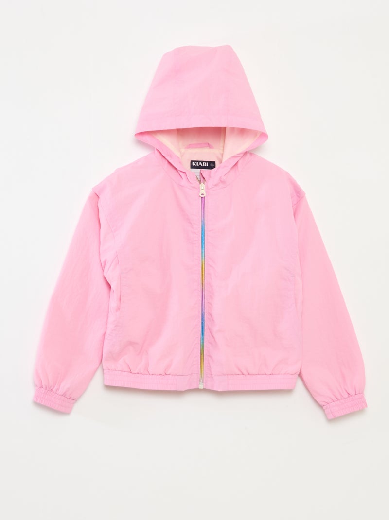 Cortavientos con capucha y bajo elástico Rosa - Kiabi