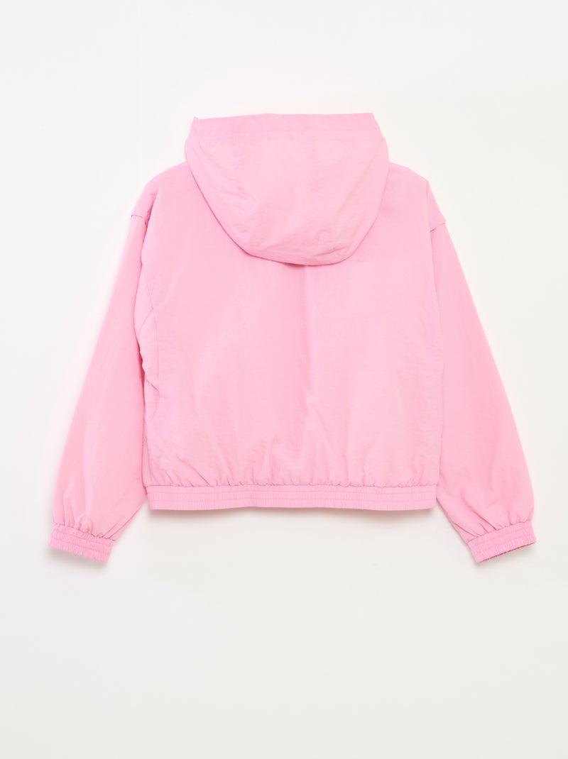 Cortavientos con capucha y bajo elástico Rosa - Kiabi