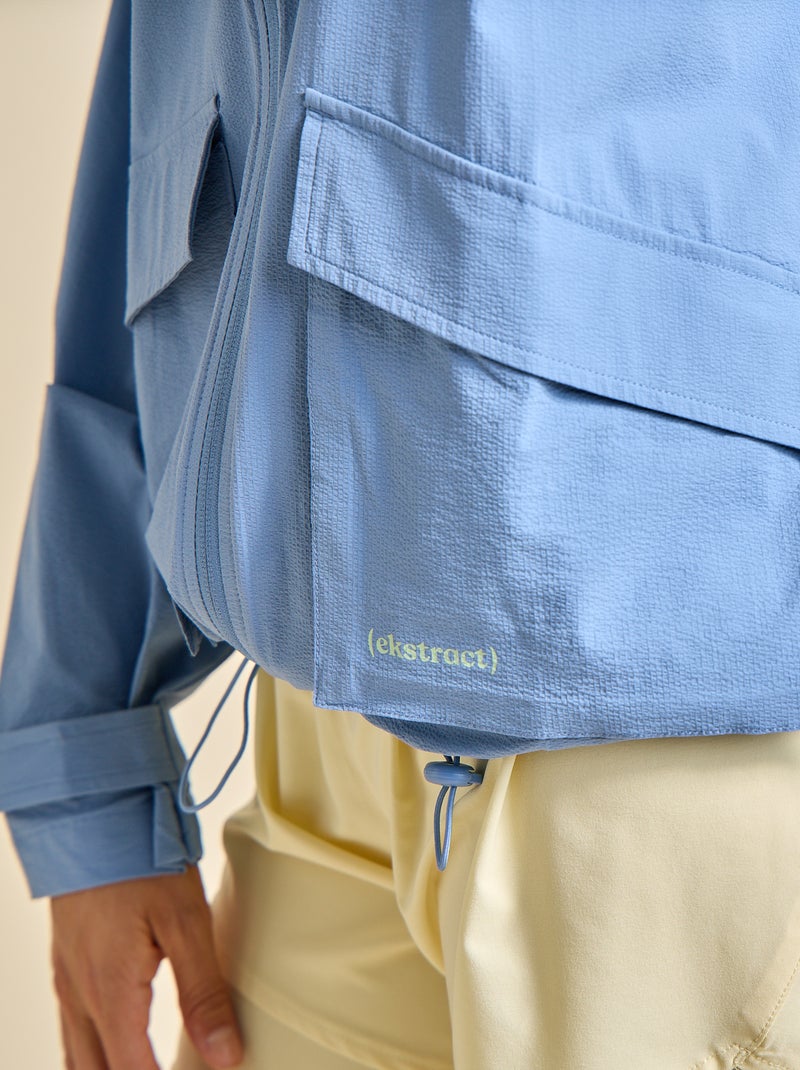 Cortavientos deportivo con capucha Azul - Kiabi