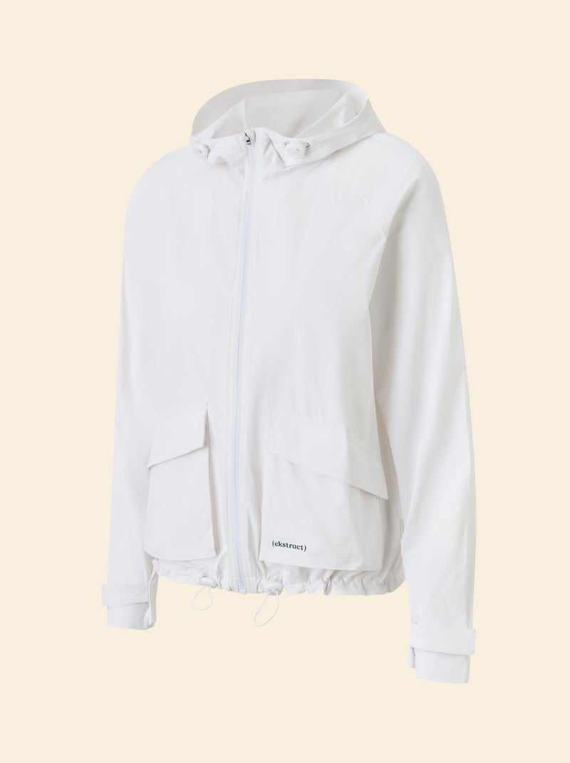 Cortavientos deportivo con capucha Blanco - Kiabi