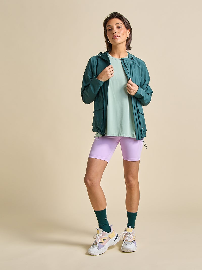 Cortavientos deportivo con capucha Verde - Kiabi