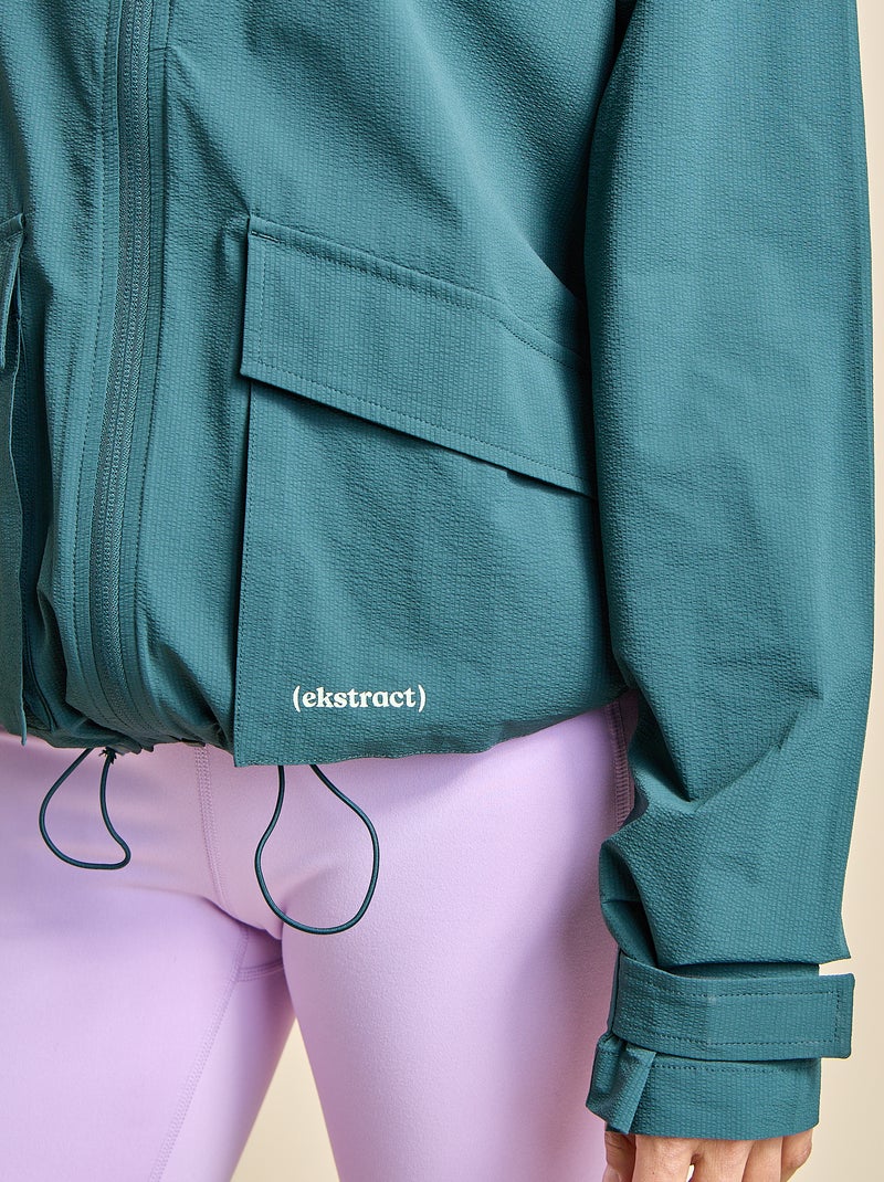 Cortavientos deportivo con capucha Verde - Kiabi