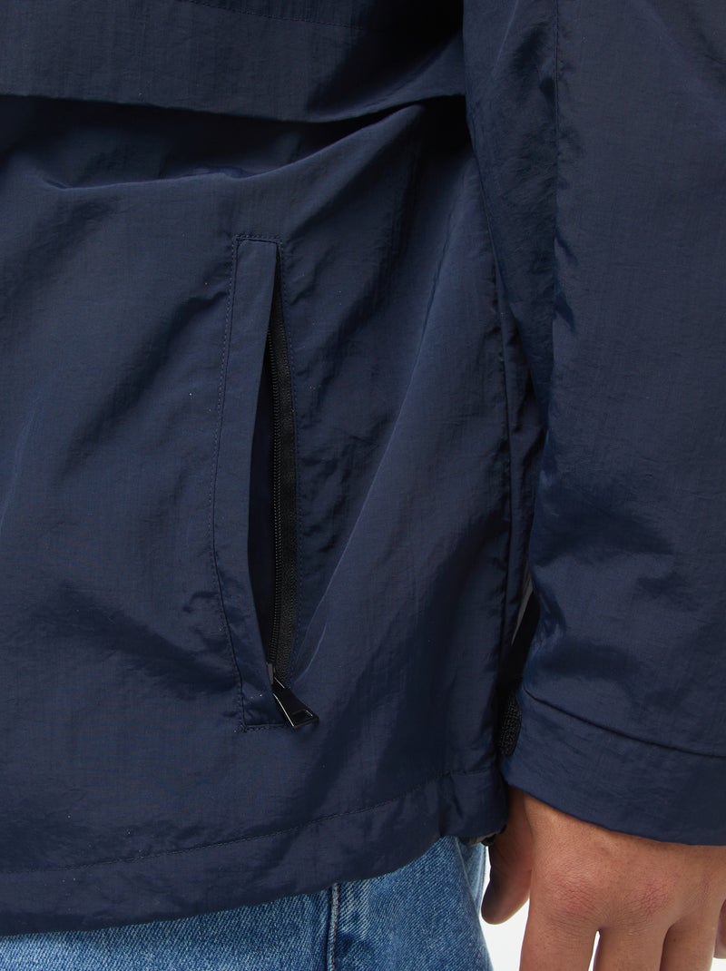 Cortavientos impermeable con capucha mangas extraíbles azul - Kiabi