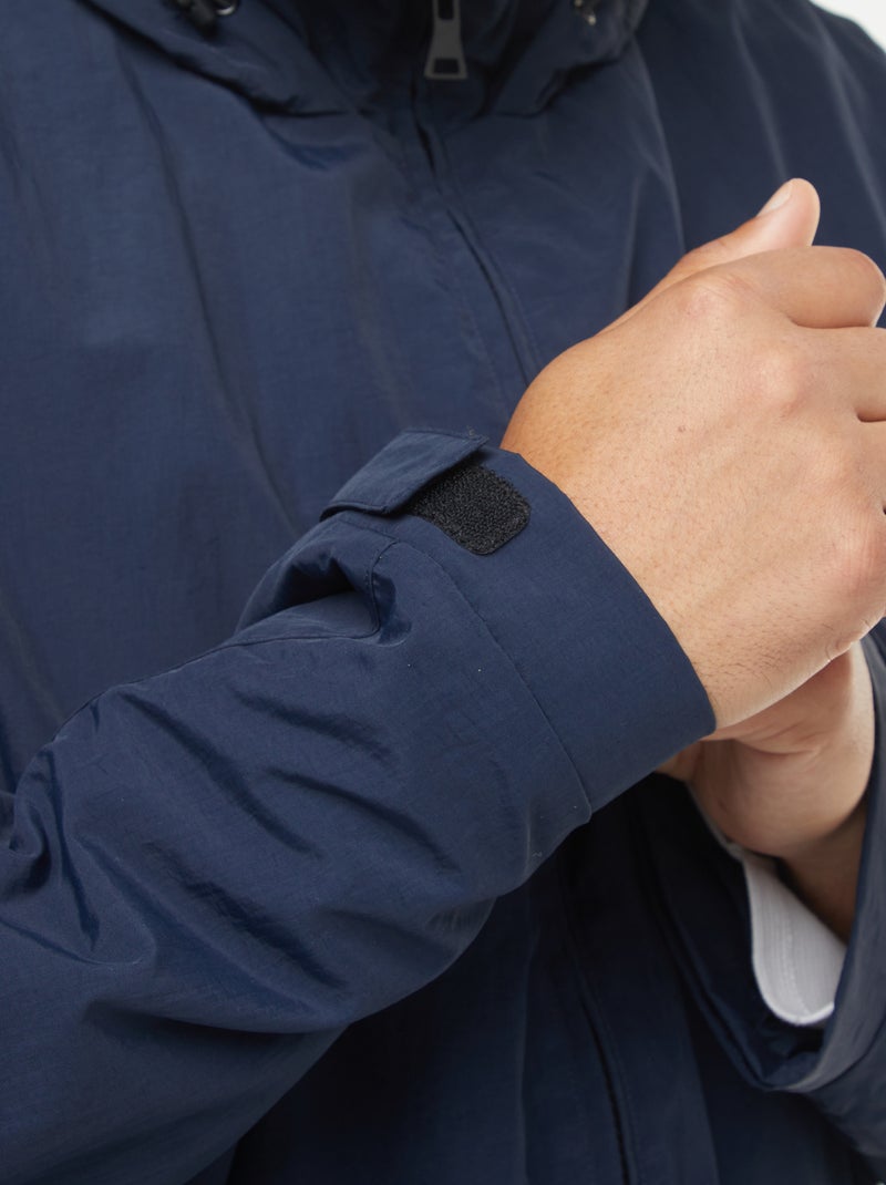 Cortavientos impermeable con capucha mangas extraíbles azul - Kiabi