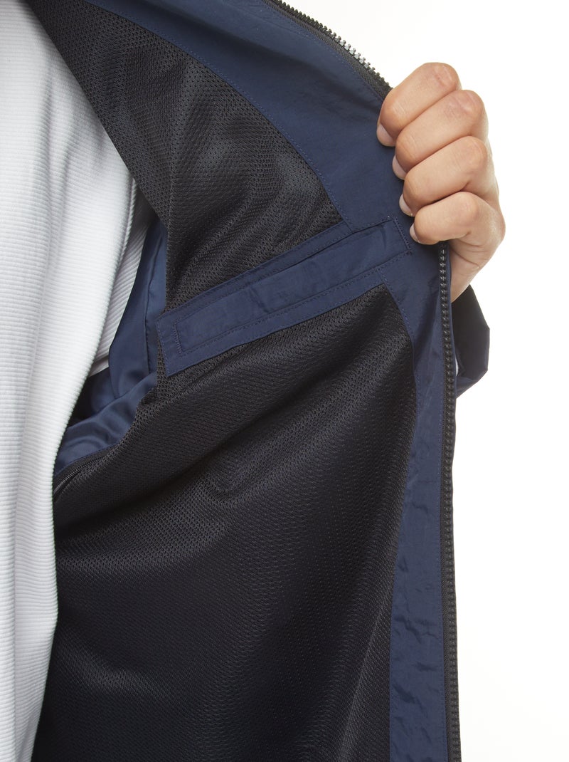 Cortavientos impermeable con capucha mangas extraíbles azul - Kiabi