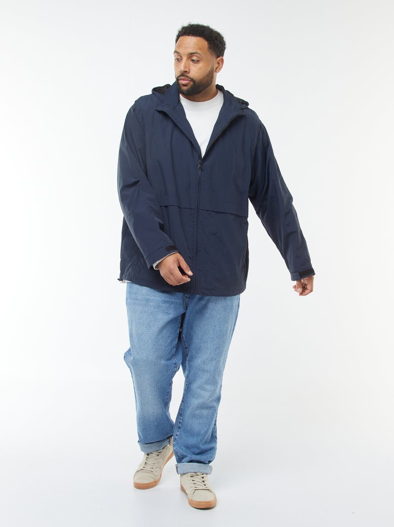 Cortavientos impermeable con capucha mangas extraíbles azul - Kiabi