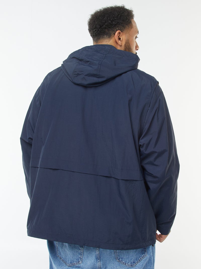 Cortavientos impermeable con capucha mangas extraíbles azul - Kiabi
