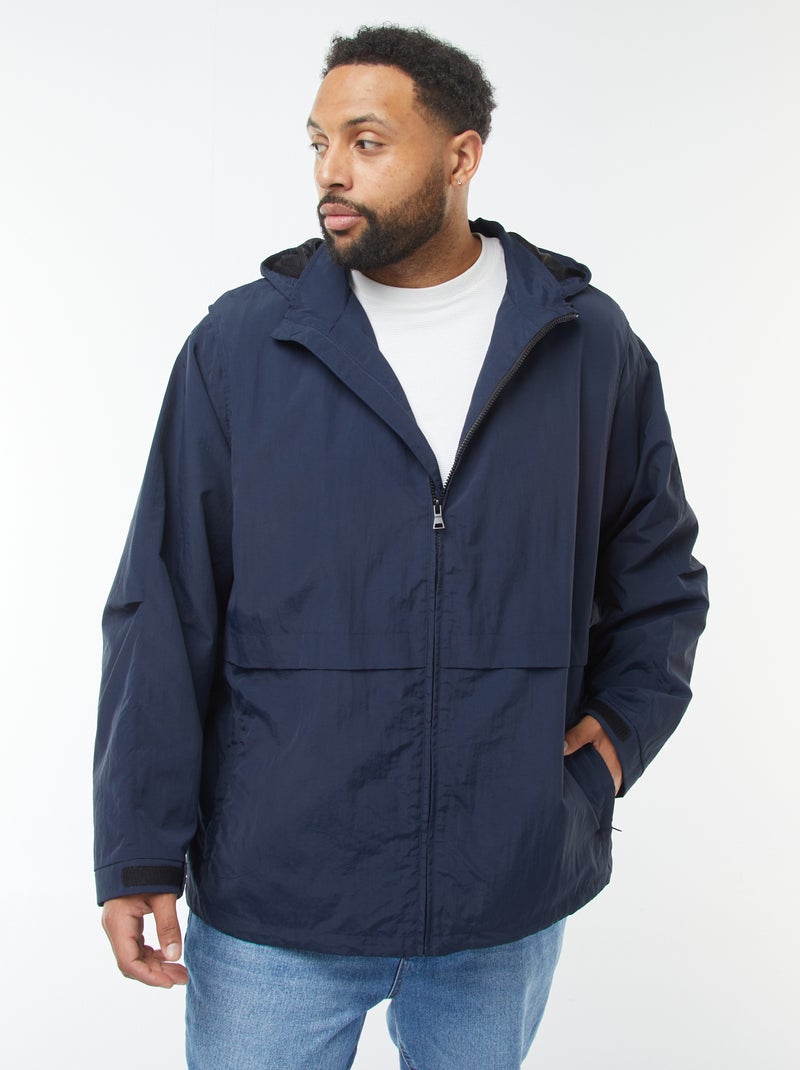 Cortavientos impermeable con capucha mangas extraíbles azul - Kiabi