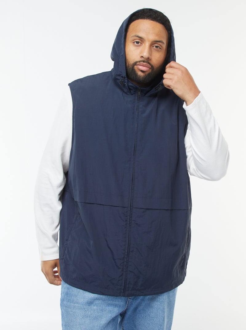 Cortavientos impermeable con capucha mangas extraíbles azul - Kiabi
