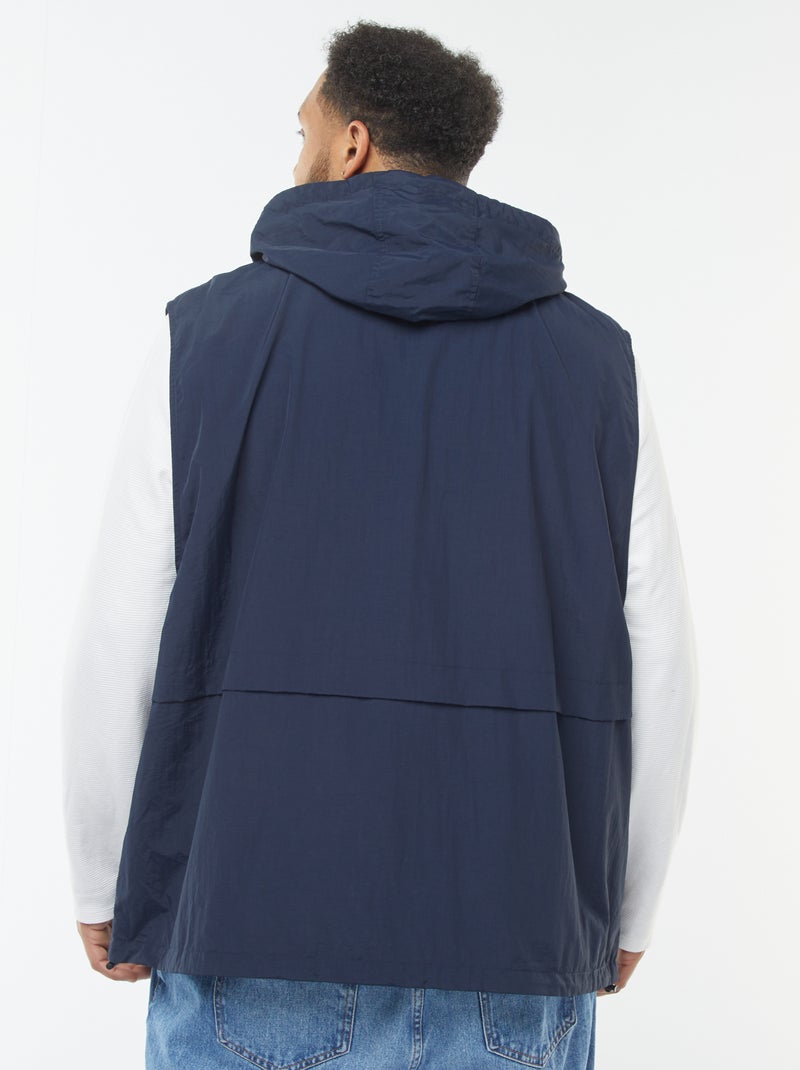 Cortavientos impermeable con capucha mangas extraíbles azul - Kiabi