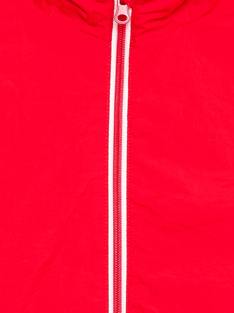 Cortavientos liso plegable en su capucha Rojo - Kiabi